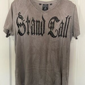 Roar Stand Tall Gray V-Neck Tee